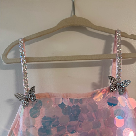 Lola + The Boys Iridescent Pink Sequin Dress - Picture 3 of 4